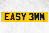 4D Number Plates (3mm) with Gloss Black Lettering